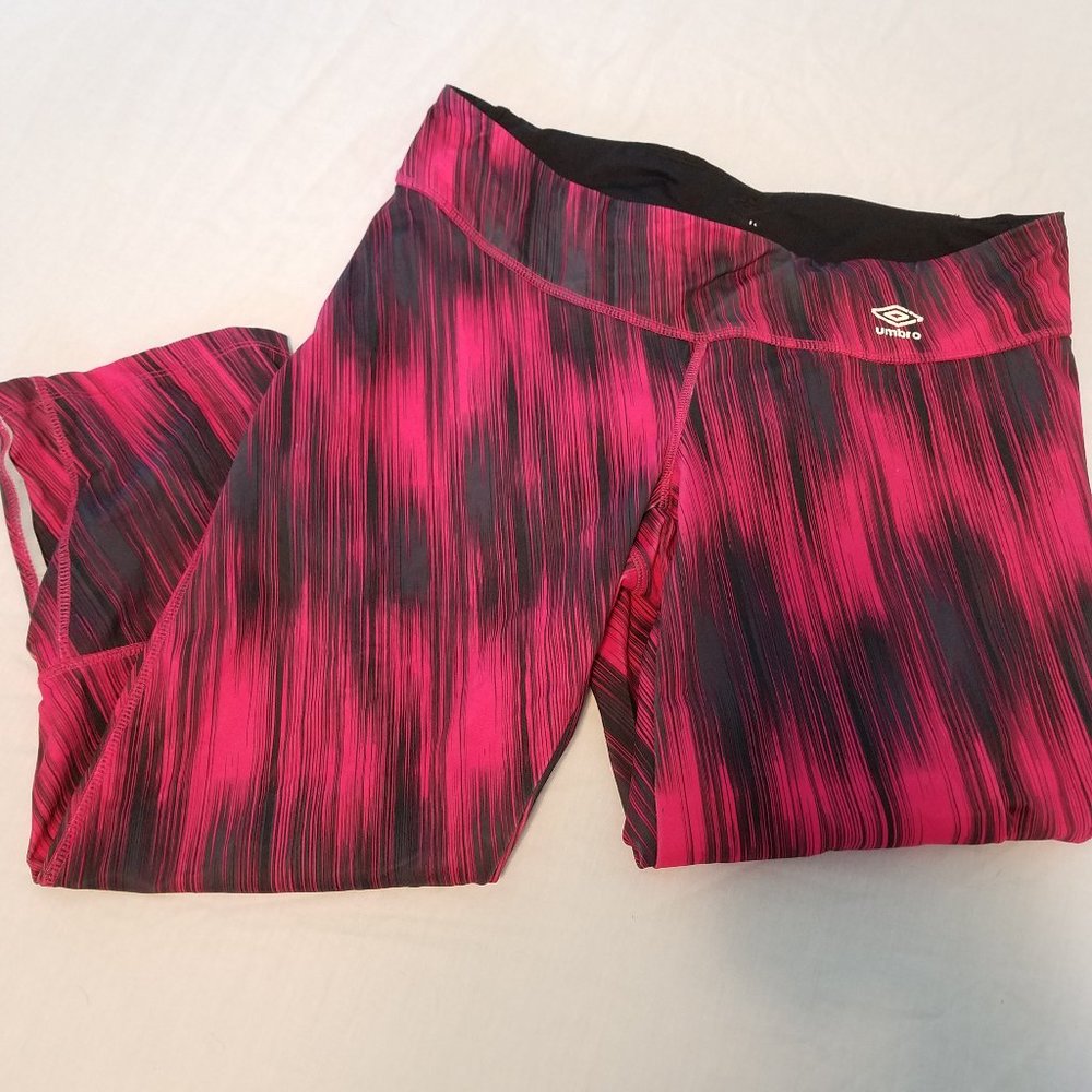 Large Umbro Cropped Leggings - Pink and Gray - Picture 1 of 6